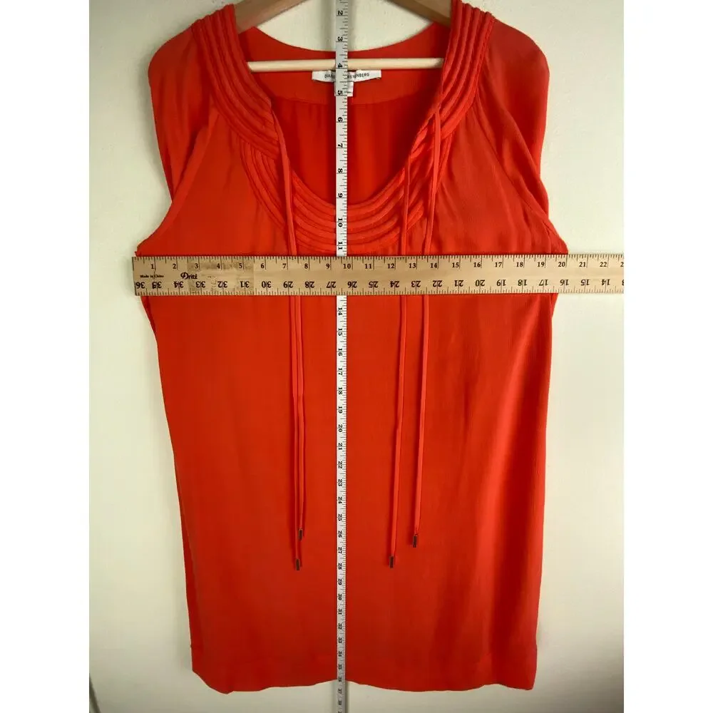 Diane Von Furstenberg Parlian Shift Dress Coral Size 10 - Picture 15 of 15